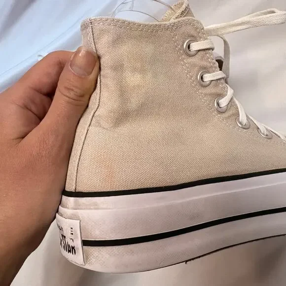 Converse Chuck Taylor All Star Lift Platform Tan High Top Size US 7 - Picture 6 of 9